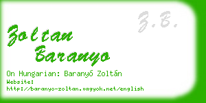 zoltan baranyo business card