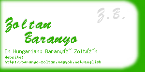 zoltan baranyo business card